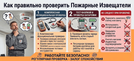 Как проверить работоспособность извещателя пожарной сигнализации